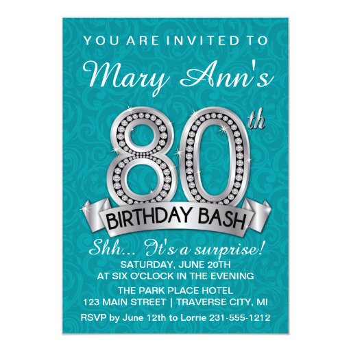 80th birthday invitation