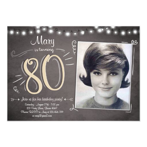 80th birthday invitation