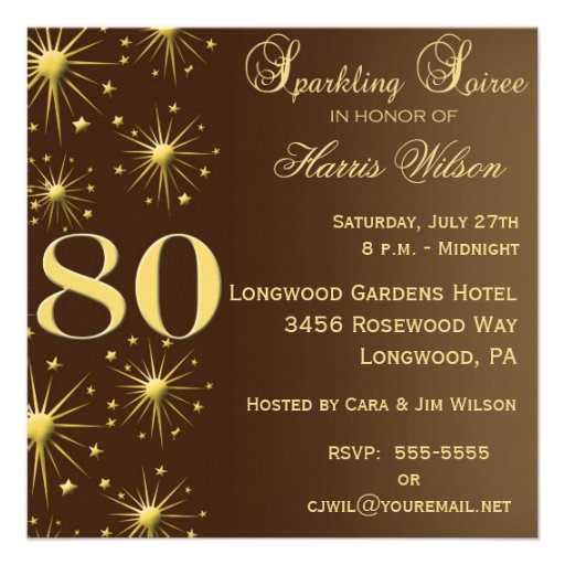 80th Birthday Invitations