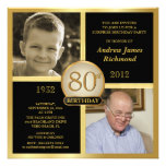 80th Birthday Invitations Then & Now 2 Photos