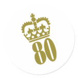 80th Birthday - Number – Eighty Stickers