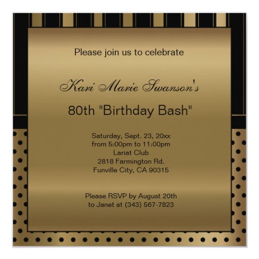 80th Birthday Party | DIY Text Invitation | Zazzle