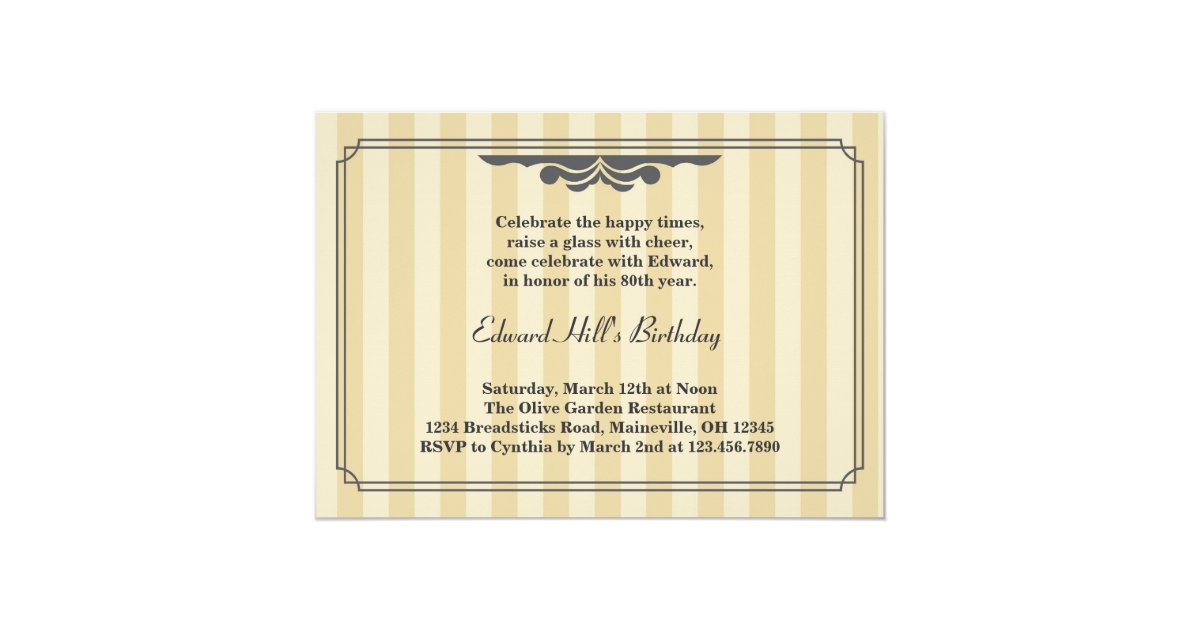 80th Birthday Party Elegant Invitation | Zazzle