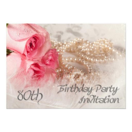 80th Birthday party invitation (front side)