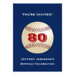 80th Birthday Party Invitation Baseball Cards