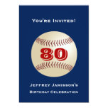 80th Birthday Party Invitation Baseball Cards