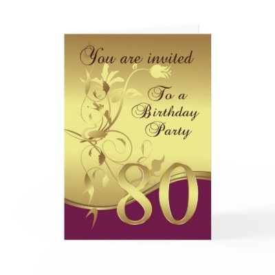 80th Birthday Party Invitation Cards by moonlake
