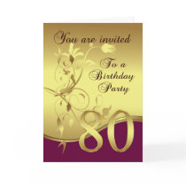 80th Birthday Party Invitation Cards