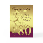 80th Birthday Party Invitation cards