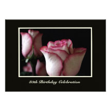 80th Birthday Party Invitation -- Gorgeous Roses