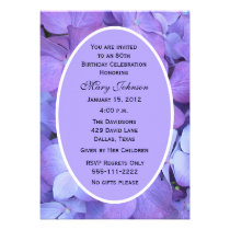 80th Birthday Party Invitation -- Hydrangeas invitations