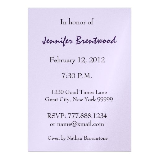 80th Birthday Party Invitation Lilac Purple Roses