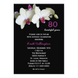 80th Birthday Party Invitation -- Orchids Invite