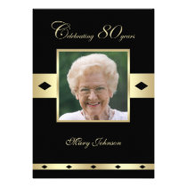 80th Birthday Party Invitation -- Photo 80th invitations