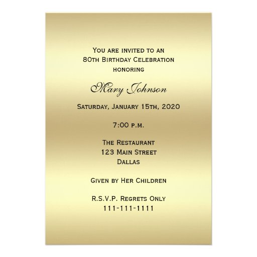 80th Birthday Party Invitation -- Photo 80th