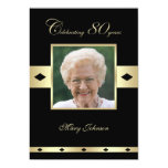 80th Birthday Party Invitation -- Photo 80th Cards