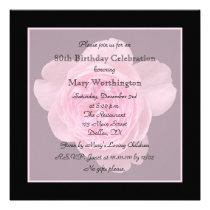 80th Birthday Party Invitation - Rose for 80th invitations