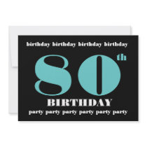 80th Birthday Party Invitation Template