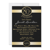80th Birthday Party Invitations