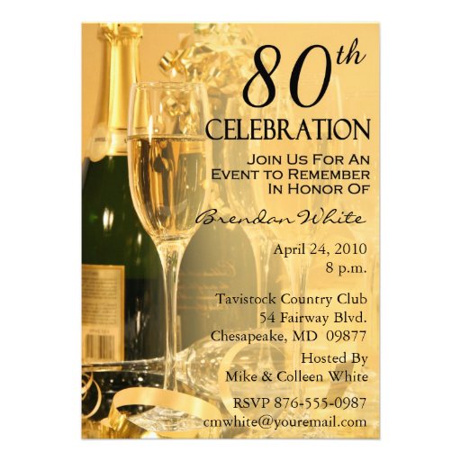 80th Birthday Party Invitations (front side)