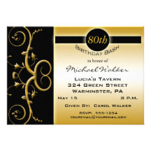 80th Birthday Party Invitations