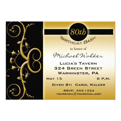80th Birthday Party Invitations