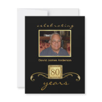 80th Birthday Party Invitations - Formal Monogram