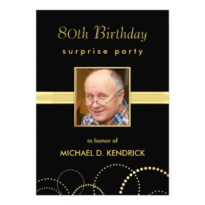 80th Birthday Party Invitations - Photo Optional