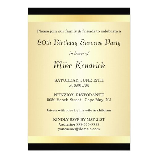 80th Birthday Party Invitations - Photo Optional