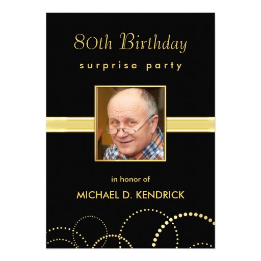 80th Birthday Party Invitations - Photo Optional (front side)