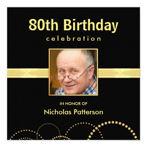 80th Birthday Party Invitations - Photo Optional