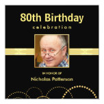 80th Birthday Party Invitations - Photo Optional Announcements