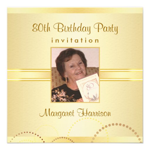 80th Birthday Party Invitations with Photo Option