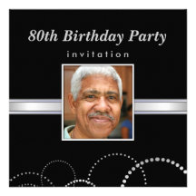 80th Birthday Party - Mens Photo Invitations