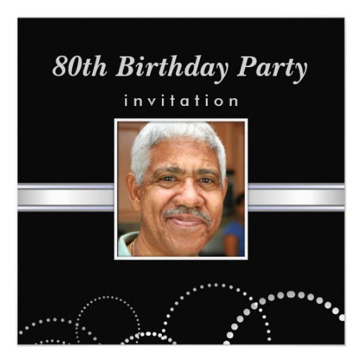 80th Birthday Party - Mens Photo Invitations