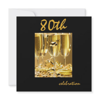 80th Birthday Party Personalized Invitation