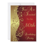 80th Birthday Party Personalized Invitation