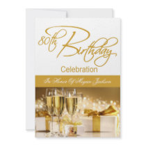80th Birthday Party Personalized Invitation