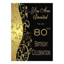 80th Birthday Party Personalized Invitation