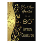 80th Birthday Party Personalized Invitation