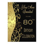 80th Birthday Party Personalized Invitation