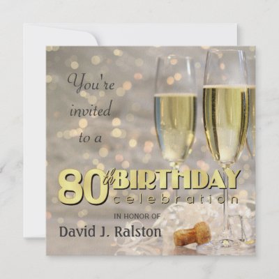 Custom Party Invitations on 80th Birthday Party   Personalized Invitations By Squirrelhugger