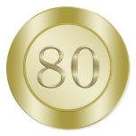 80th Birthday Party Round Sticker