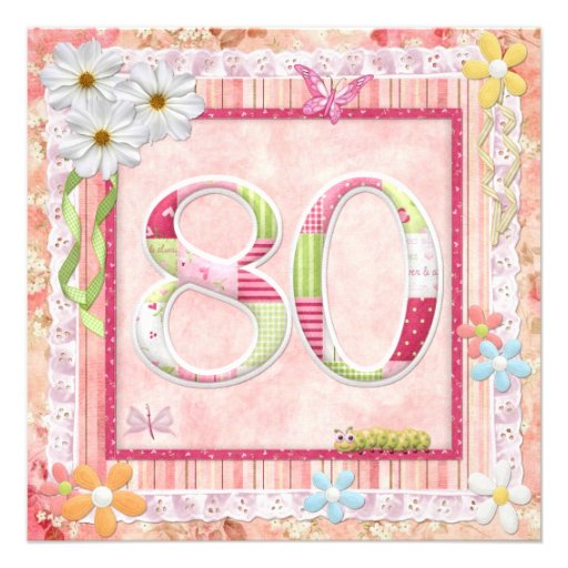 80th birthday party scrapbooking style personalized announcements