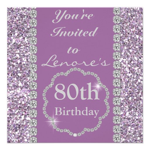 80th BLING Birthday Party Invitation (front side)