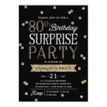 80th Glitter Confetti Surprise Party Invitation