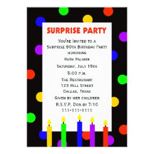 80th Surprise Birthday Party Invitation -- Dots
