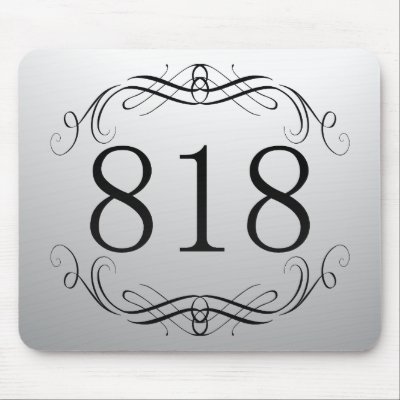 818 Area Code Mousepads by AreaCodes