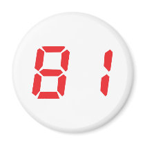 81 eighty-one red alarm clock digital number magnets