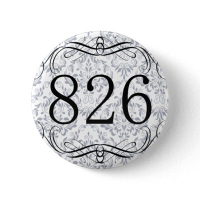 826 Area Code Pinback Button by AreaCodes